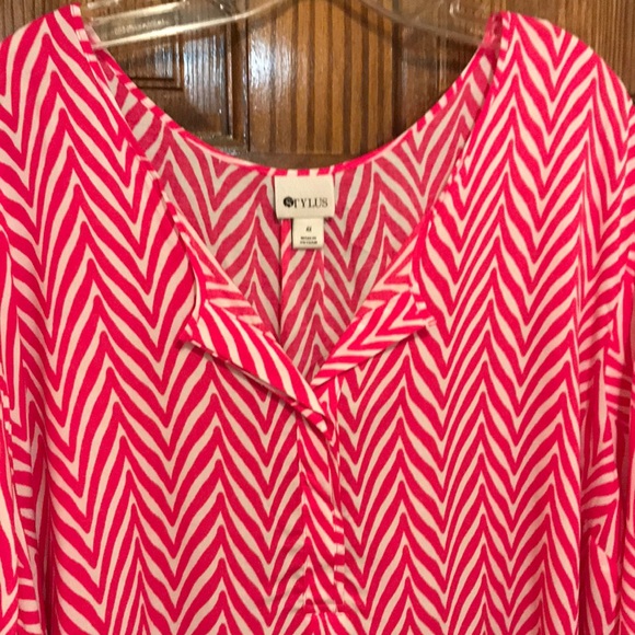 STYLUS Tops - π Pink Zebra Blouse STYLUS Tops - π Pink Zebra Blouse